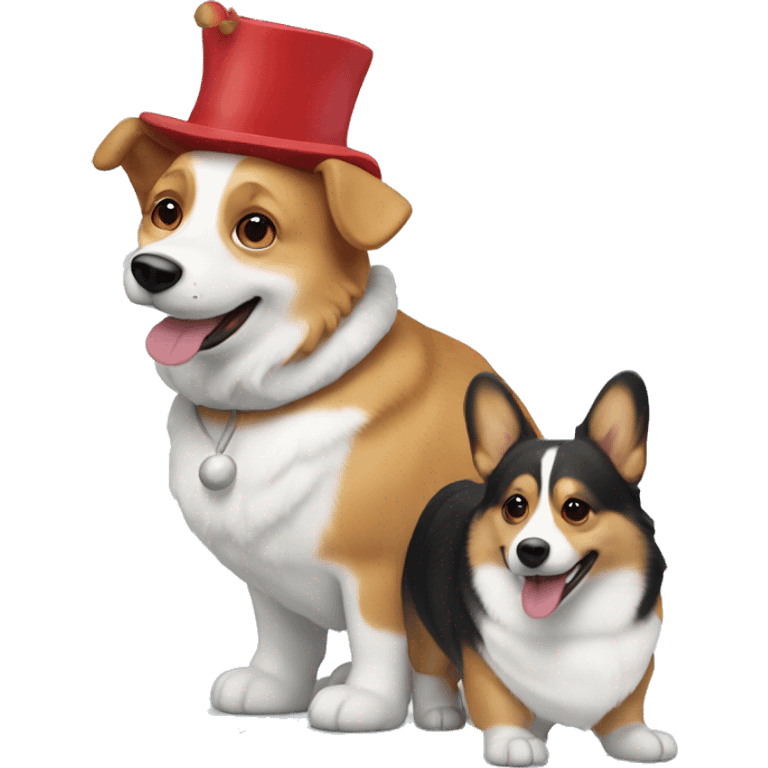 snowman with corgi emoji