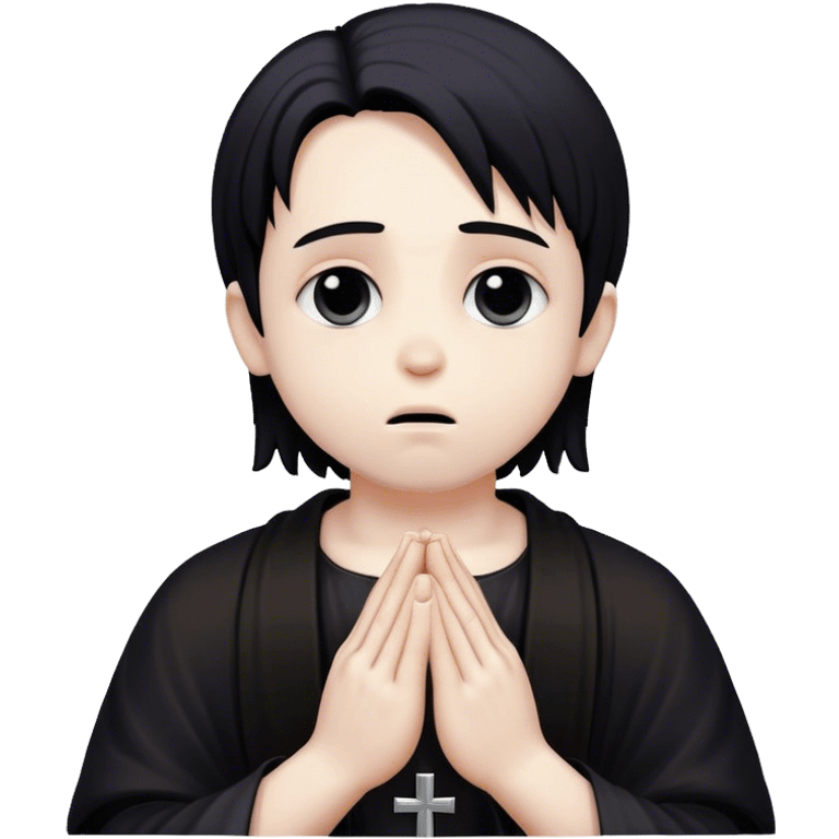 A goth boy Praying to jesus emoji