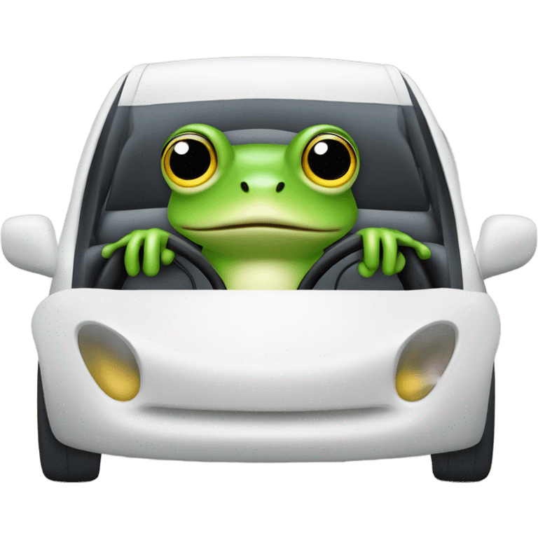 Frog driving emoji