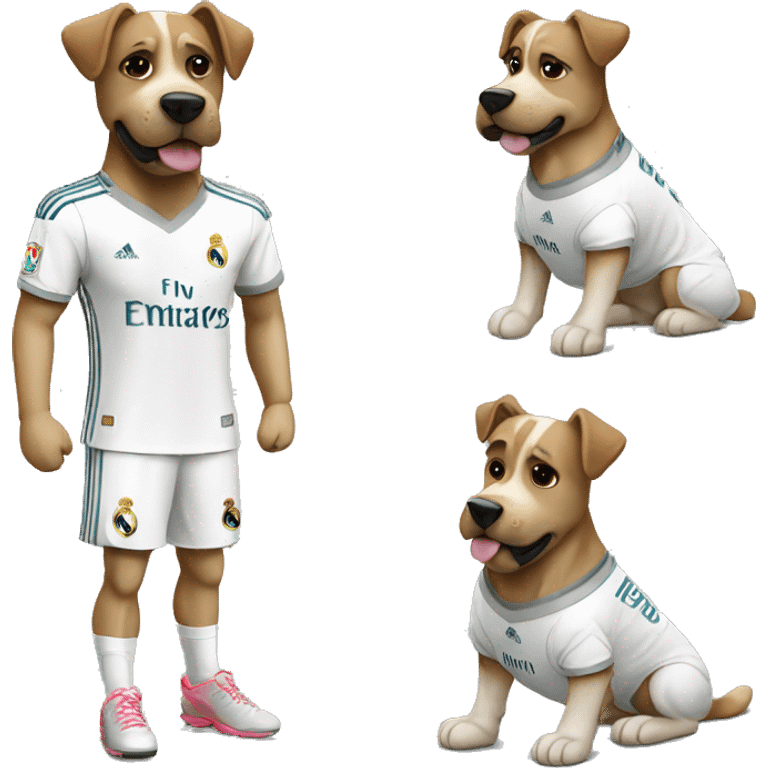 Perro con camisa del real Madrid emoji