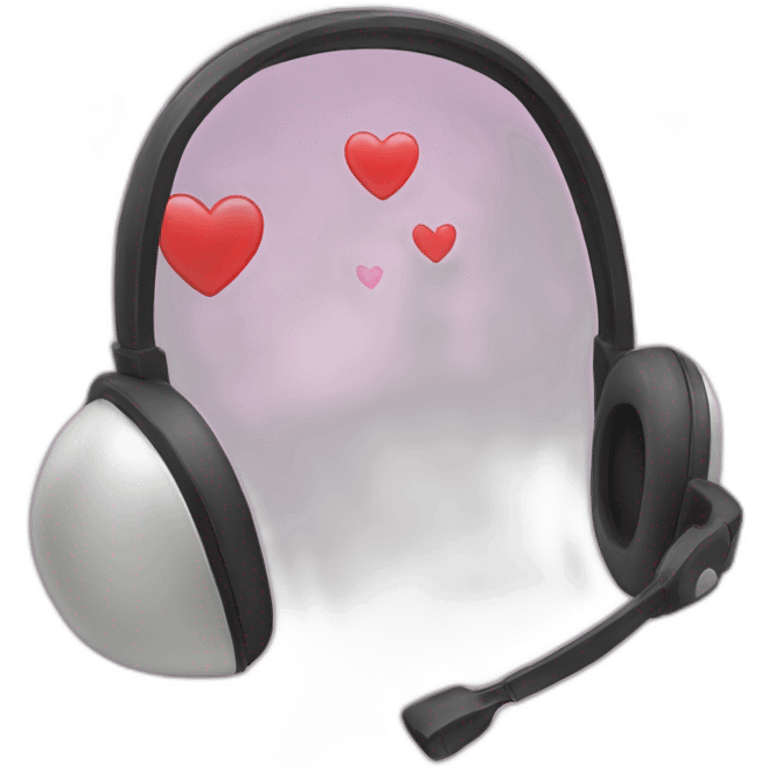 Headset + Heart emoji