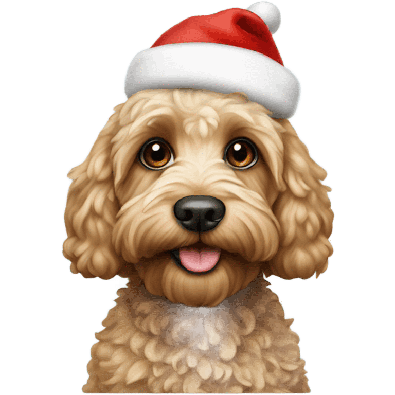 Cockapoo with Santa hat emoji