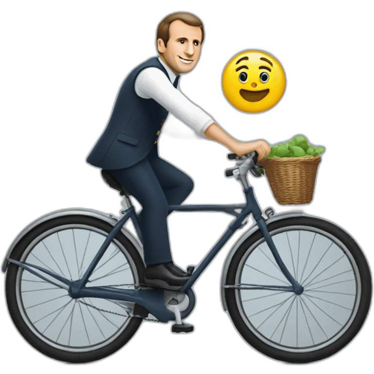 Macron sur un vélo emoji