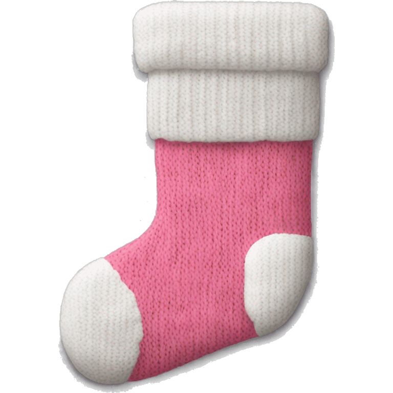 white and pink knit christmas stocking emoji