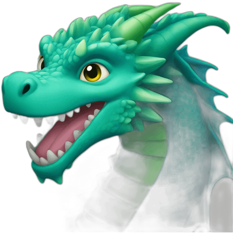 Blue green dragon emoji