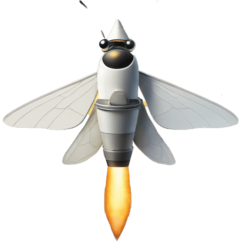 Moth on a rocket Saturn. emoji