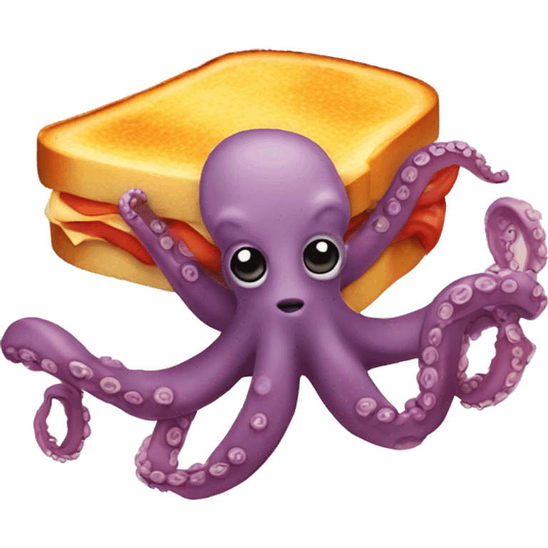 Octopus eating grilled cheese emoji