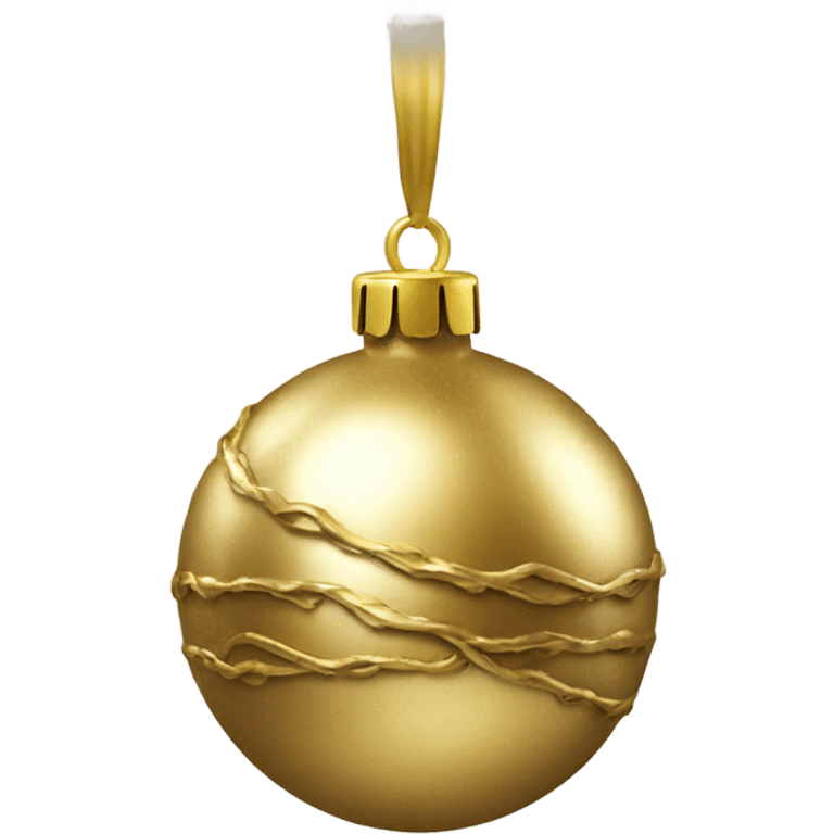 Realistic metallic Christmas gold ornament emoji