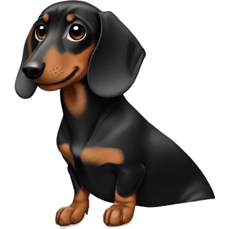 Black and tan dachshund in a present emoji