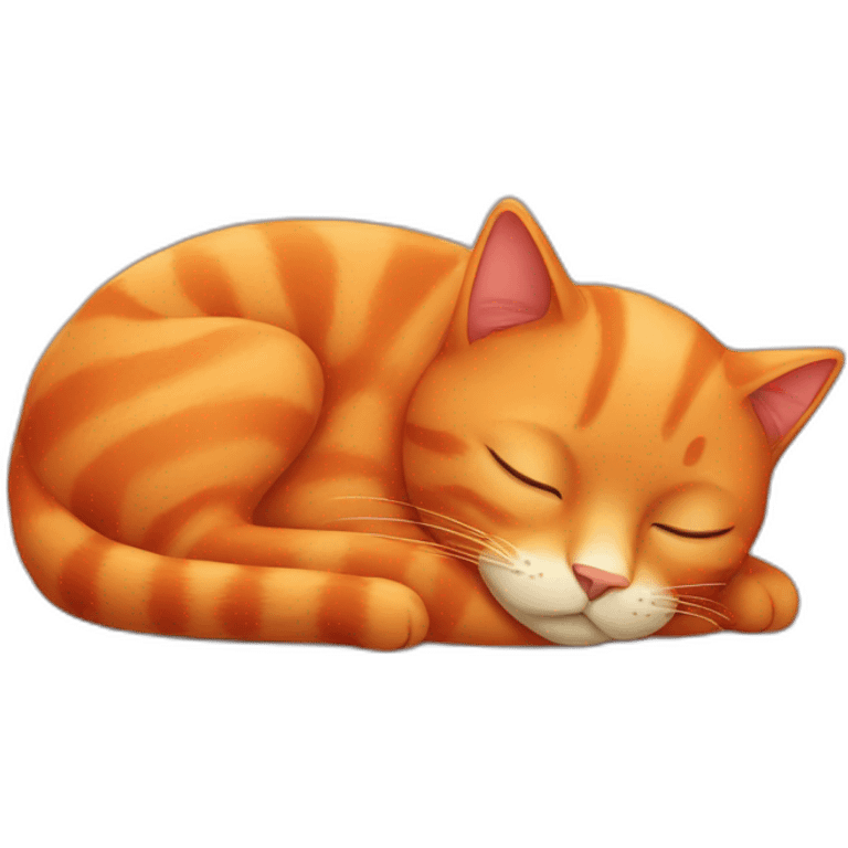 Red cat sleeping  emoji