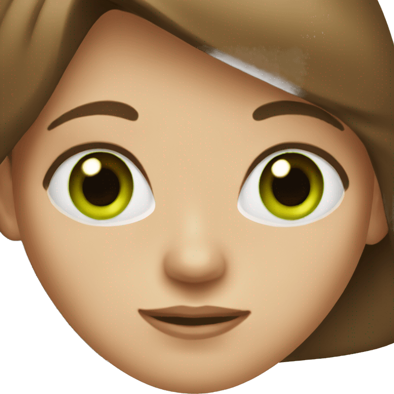 brown hair green eye woman emoji