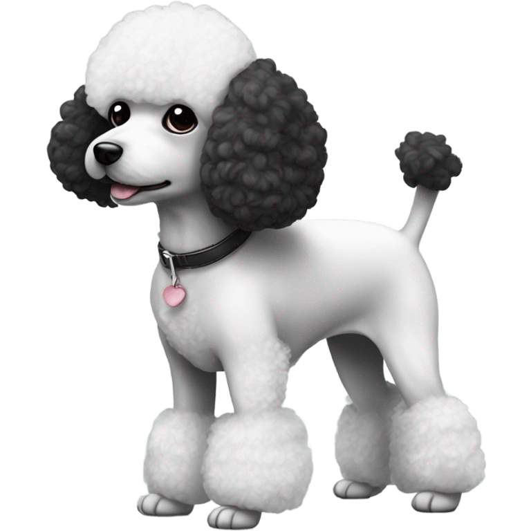 black head and body white toy poodle emoji