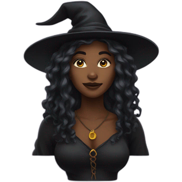 black woman witch emoji