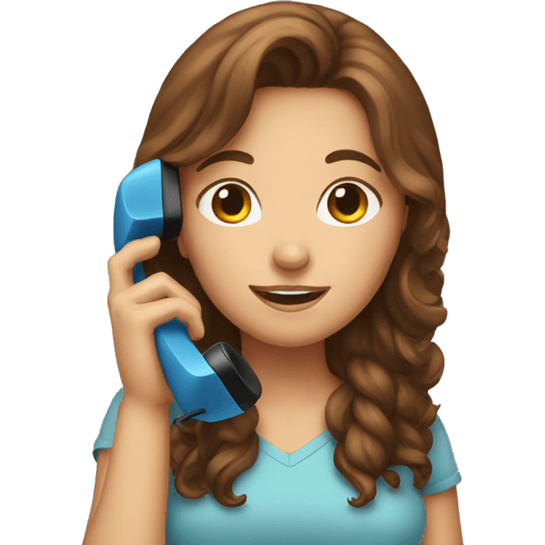 brown hair girl talking on the phone emoji