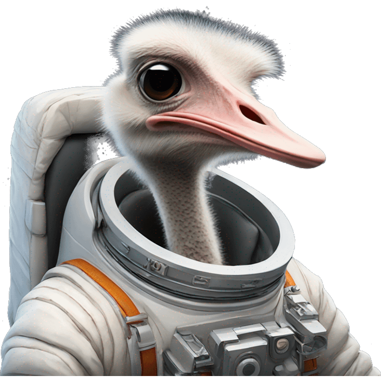 Ostrich in space emoji