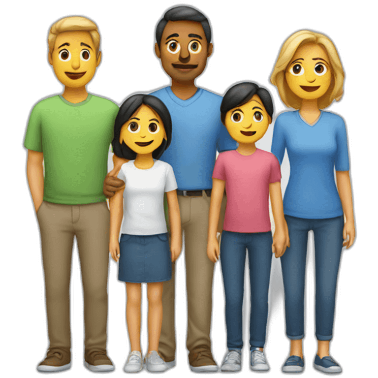 Family with father, mother, boy, girl emoji