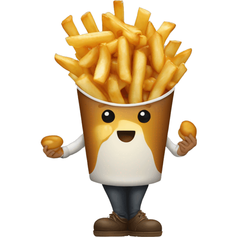 Poutine mange de la salade emoji