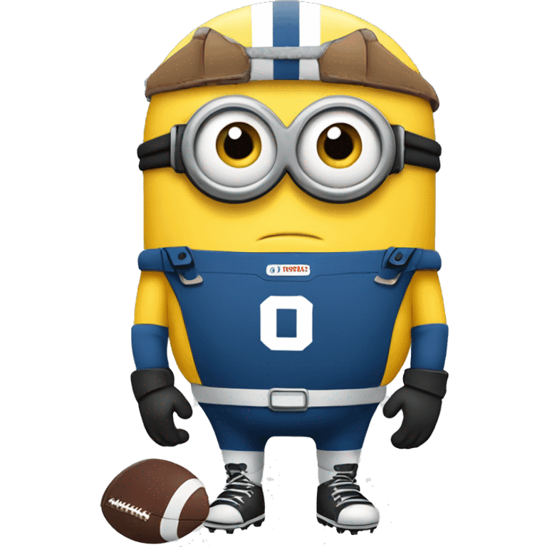 Minion wearing football pads and eye black emoji