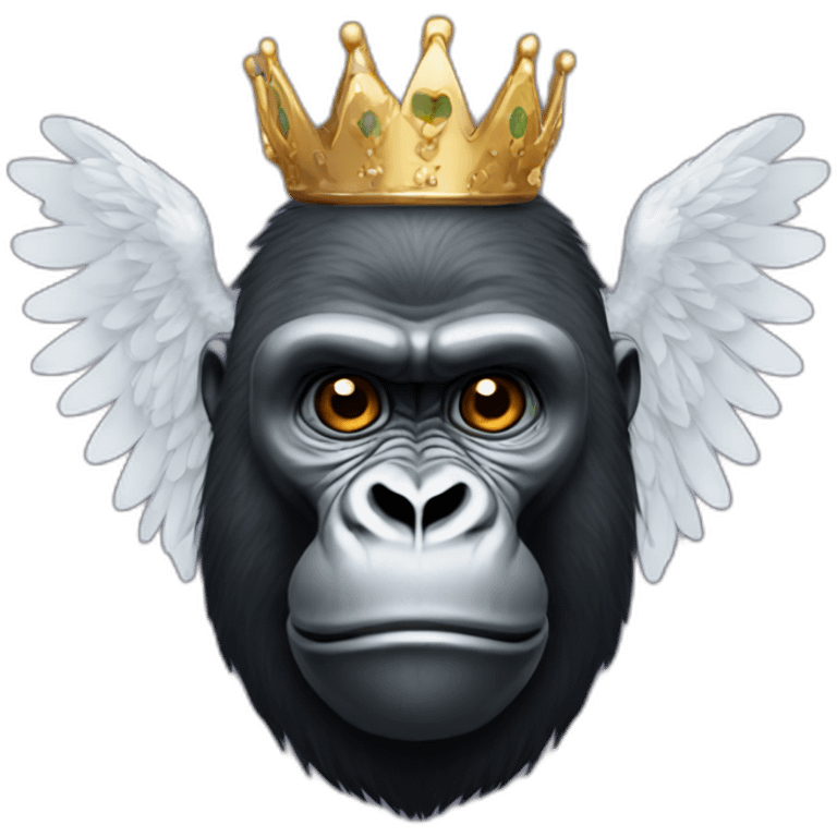 Gorilla with angel wings and a crown emoji