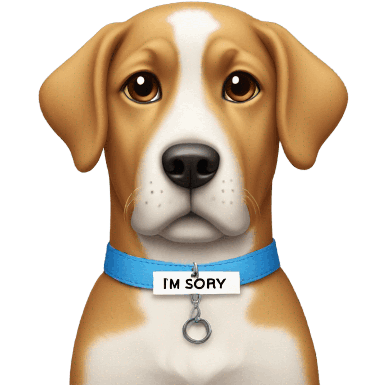 Dog with “I’m sorry” sign emoji