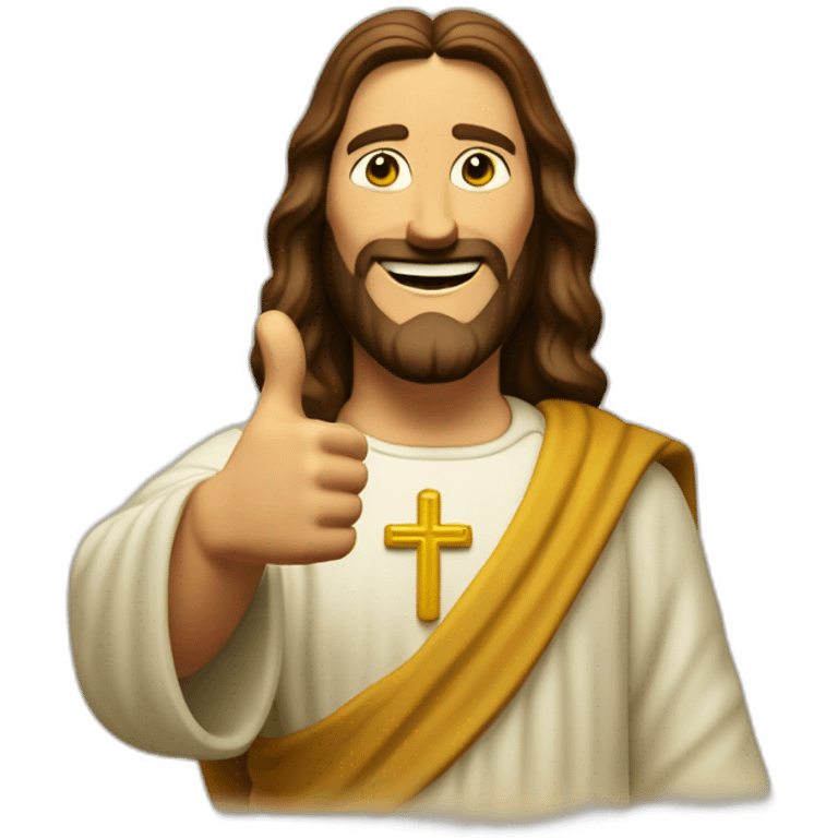 Buddy Christ thumbs-up blinking an eye emoji