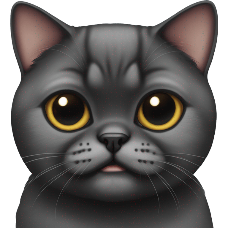 Full Black exotic shorthair cat emoji