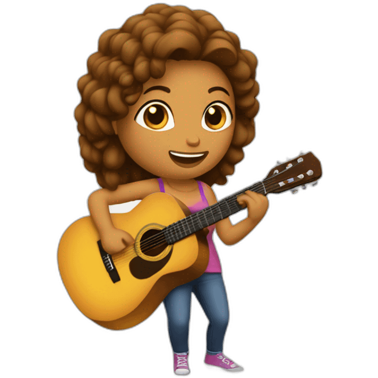 femme métissé qui fait de la guitare emoji