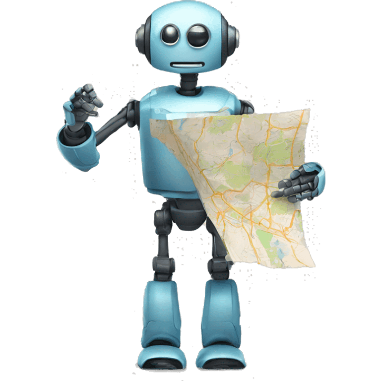 Robot with map in his hand emoji