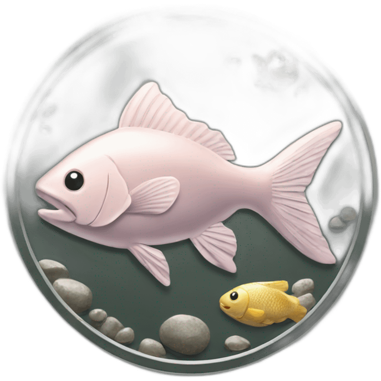 Latvian coin lats with fish emoji