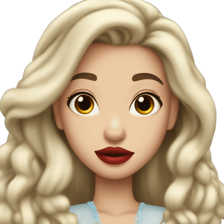 Disney Princess Long hair red lips emoji