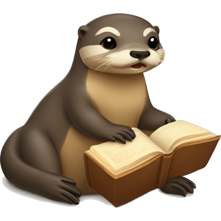 loutre qui lit un livre emoji