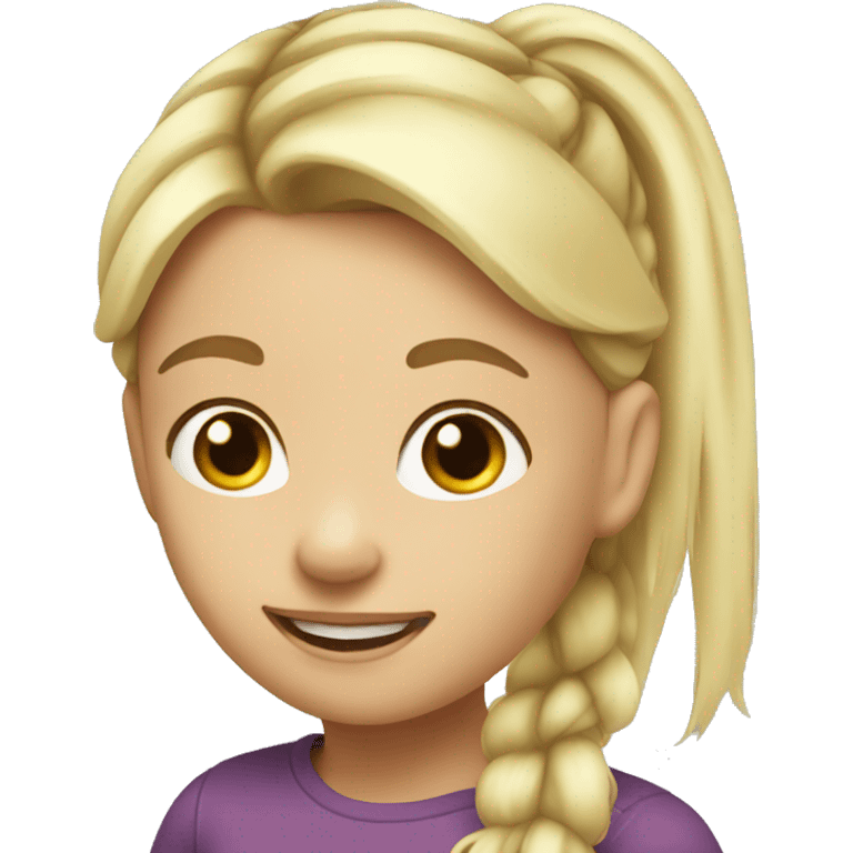 Blond girl with hair pony tail  emoji