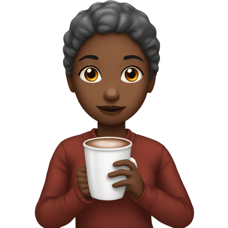 Black girl drinking hot chocolate  emoji