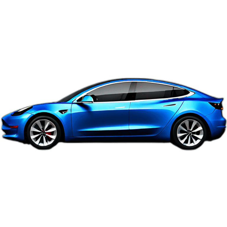 An blue Tesla model 3 emoji