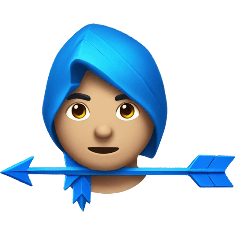 Blue arrow mascot emoji