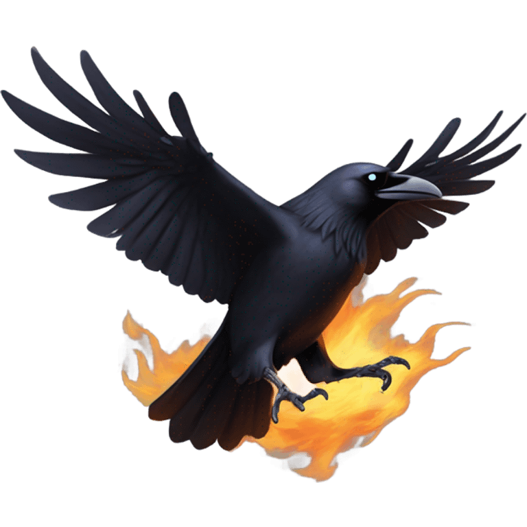 Raven crashing and burning  emoji