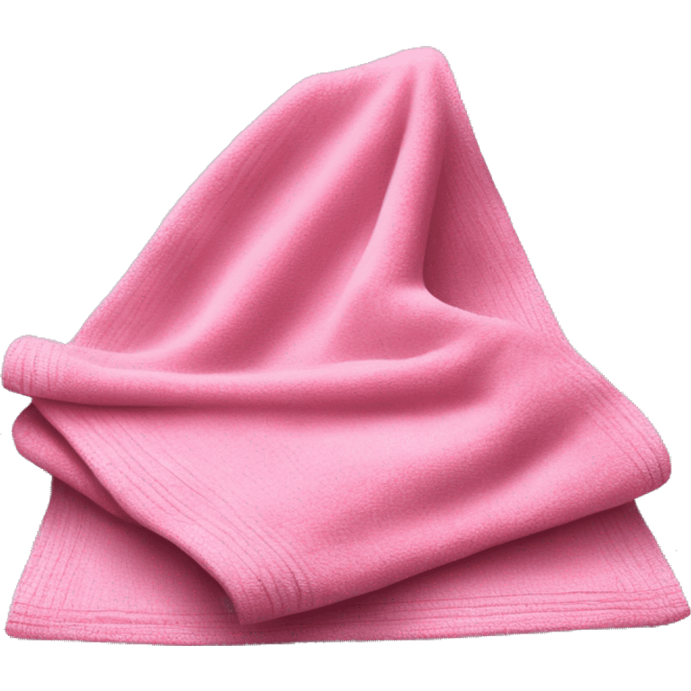 Realistic folded bubblegum pink dish towel. emoji