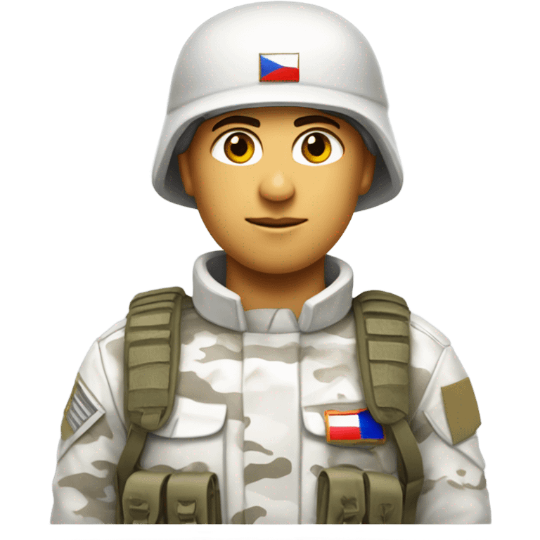 super realistic white soldier with russian flag emoji