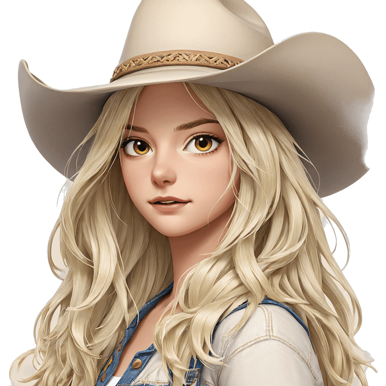 blonde girl in cowboy hat emoji