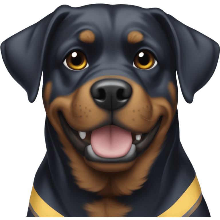 Rottweiler wearing a Los Angeles Chargers jersey ￼ emoji