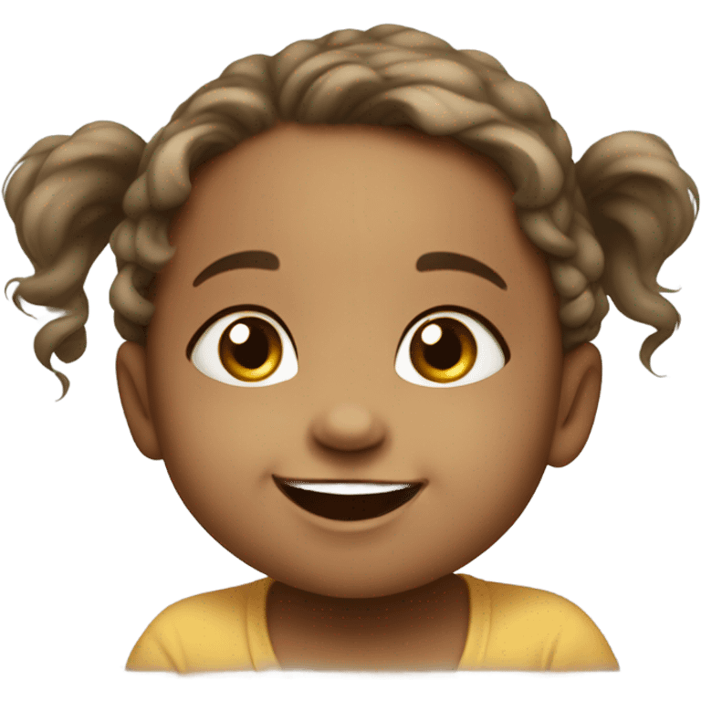 Infant girl smiling to side emoji