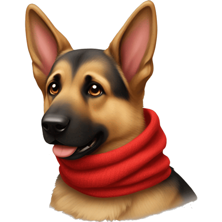 German Shepard wearing red scarf  emoji