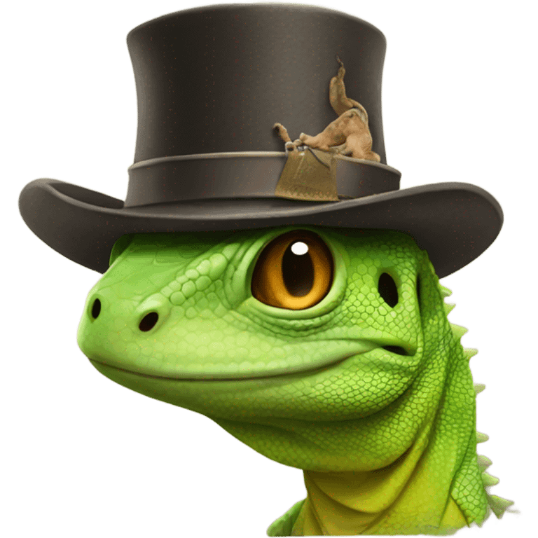 Lizard in a hat emoji