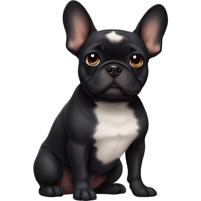 Cute black frenchie emoji