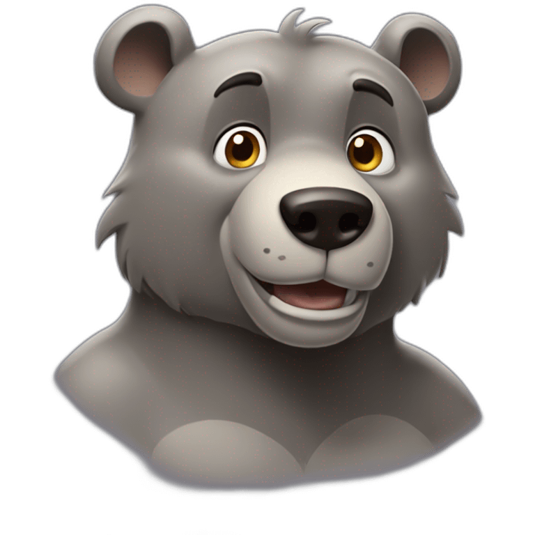 Baloo Disney with just upper body emoji