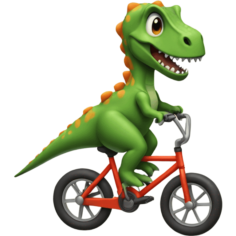 Dinosaur riding a bike  emoji