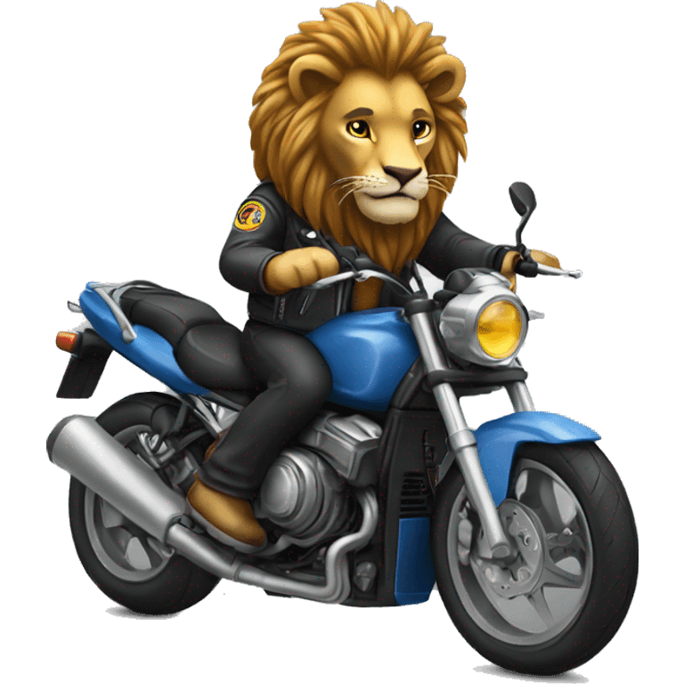 Lion drive motorcicle emoji