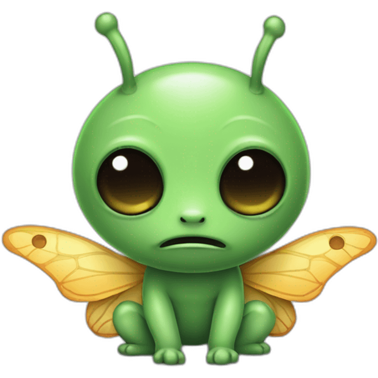 Un alien mange un papillon emoji