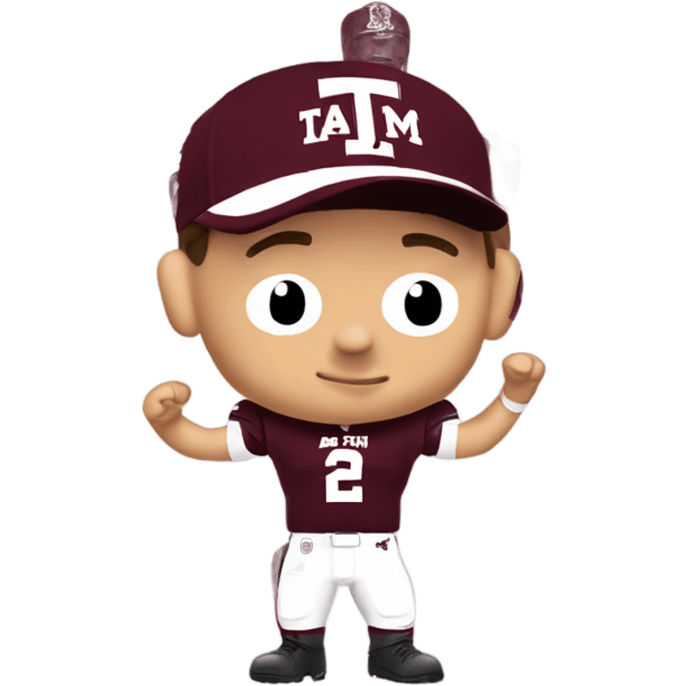 Johnny manziel in a Texas a&m maroon uniform holding up one thumb  emoji