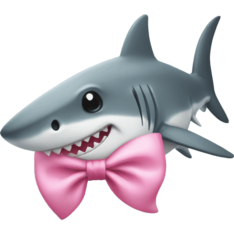 shark with a cute pink bow emoji